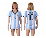 Women's Argentina #10 Roman Home Soccer Country Jersey