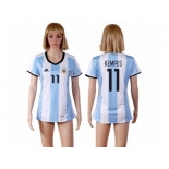 Women's Argentina #11 Kempes Home Soccer Country Jersey