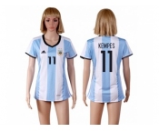 Women's Argentina #11 Kempes Home Soccer Country Jersey