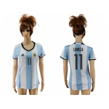 Women's Argentina #11 Lamela Home Soccer Country Jersey