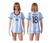 Women's Argentina #18 Pastore Home Soccer Country Jersey