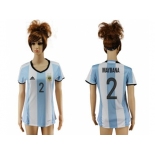 Women's Argentina #2 Maydana Home Soccer Country Jersey