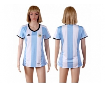 Women's Argentina Blank Home Soccer Country Jersey
