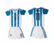 Argentina #11 Lamela Home Kid Soccer Country Jersey1