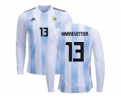 Argentina #13 Kranevitter Home Long Sleeves Kid Soccer Country Jersey