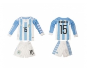 Argentina #15 Demchelis Home Long Sleeves Kid Soccer Country Jersey
