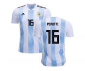 Argentina #16 Perotti Home Kid Soccer Country Jersey