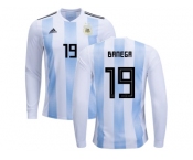 Argentina #19 Banega Home Long Sleeves Kid Soccer Country Jerseys
