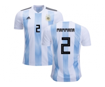 Argentina #2 Mammana Home Kid Soccer Country Jersey