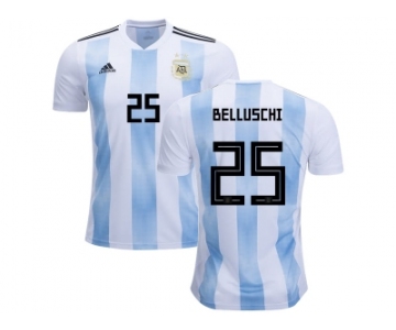 Argentina #25 Belluschi Home Kid Soccer Country Jersey