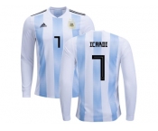 Argentina #7 Icardi Home Long Sleeves Kid Soccer Country Jersey
