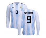 Argentina #9 Kun Aguero Home Long Sleeves Kid Soccer Country Jersey