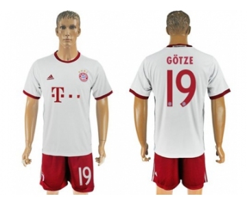 Bayern Munchen #19 Gotze White Soccer Club Jersey