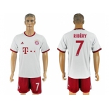 Bayern Munchen #7 Ribery White Soccer Club Jersey