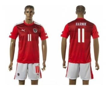 Austria #11 Harnik Red Home Soccer Country Jersey