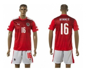 Austria #16 Wimmer Red Home Soccer Country Jersey