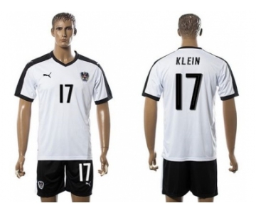 Austria #17 Klein White Away Soccer Country Jersey