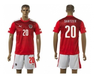 Austria #20 Sabitzer Red Home Soccer Country Jersey