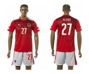 Austria #27 Alaba Red Home Soccer Country Jersey