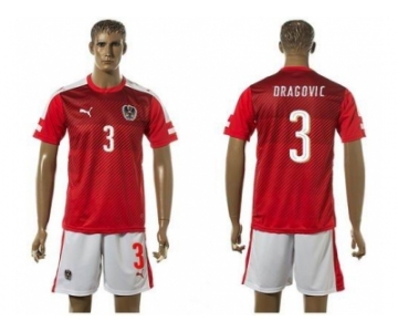 Austria #3 Dragovic Red Home Soccer Country Jersey