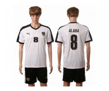 Austria #8 Alaba White Away Soccer Country Jersey
