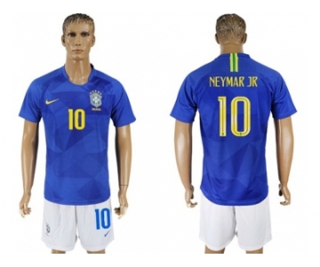 Brazil #10 Neymar Jr Away Soccer Country Jersey