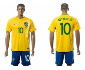 Brazil #10 Neymar Jr Home Soccer Country Jersey