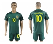 Brazil #10 Ronaldinho Away Soccer Country Jersey