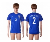 Brazil #2 Dani Alves Away Soccer Country Jersey