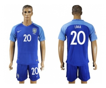 Brazil #20 LIMA Blue Soccer Country Jersey