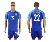 Brazil #22 Coutonho Blue Soccer Country Jersey