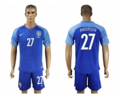 Brazil #27 Anderson Blue Soccer Country Jersey