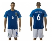 Brazil #6 Marcelo Away Soccer Country Jersey