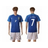 Brazil #7 D.Costa Away Soccer Country Jersey