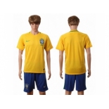 Brazil Blank Home Soccer Country Jersey