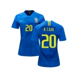 Women Brazil #20 R.Caio Away Soccer Country Jersey