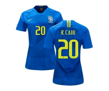 Women Brazil #20 R.Caio Away Soccer Country Jersey