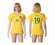 Women's Brazil #19 Willian Home Soccer Country Jersey