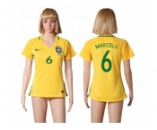 Women's Brazil #6 Marcelo Home Soccer Country Jersey