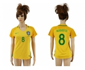 Women's Brazil #8 Augusto Home Soccer Country Jersey