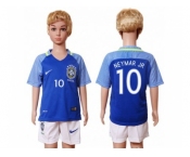 Brazil #10 Neymar Jr Away Kid Soccer Country Jersey