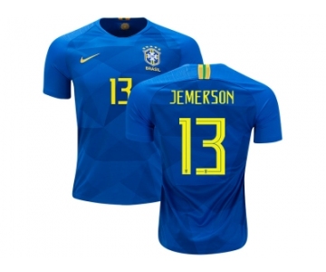 Brazil #13 Jemerson Away Kid Soccer Country Jersey