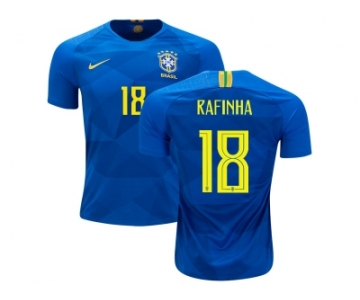 Brazil #18 Rafinha Away Kid Soccer Country Jersey