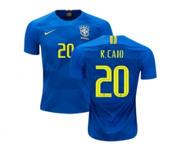 Brazil #20 R.Caio Away Kid Soccer Country Jersey
