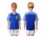 Brazil Blank Away Kid Soccer Country Jersey