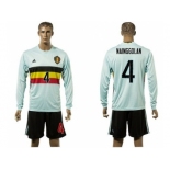 Belgium #4 Nainggolan Away Long Sleeves Soccer Country Jersey