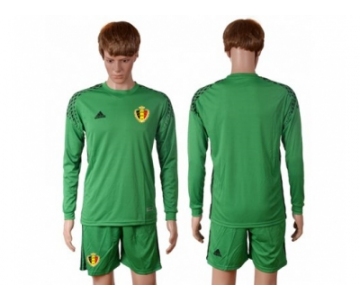 Belgium Blank Green Goalkeeper Long Sleeves Soccer Country Jersey