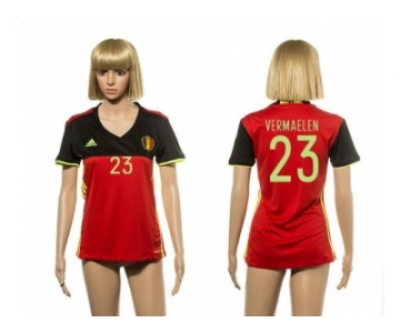 Women's Belgium #23 Vermaelen Red Home Soccer Country Jersey