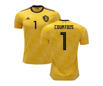 Belgium #1 Courtois Away Kid Soccer Country Jersey