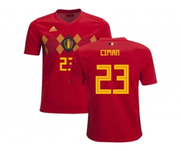 Belgium #23 Ciman Home Kid Soccer Country Jersey